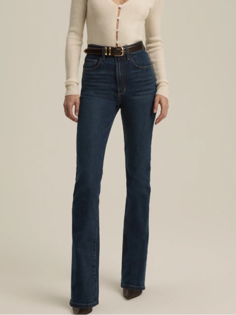 Favorite Daughter The Valentina Dark Indigo High-Rise Boot-Cut Jeans - Picture 12 of 13